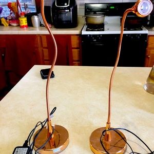 IKEA jansjo rose gold led desk lamps